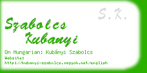 szabolcs kubanyi business card